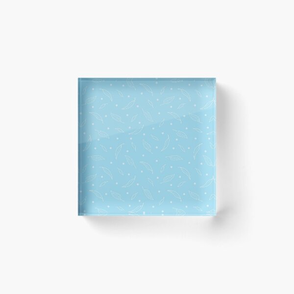 Artikelvorschau, Pastellblaues und weißes modernes Gummiblatt-Linien-Kunstmuster entworfen und verkauft von CJAura by Claire Jane Johnson.