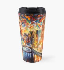 AMSTERDAM - NIGHT CANAL - Leonid Afremov Travel Mug