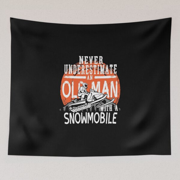 Item preview, NEVER UNDERESTIMATE AN OLD MAN SNOWMOBILE designed and sold by Anderson456.
