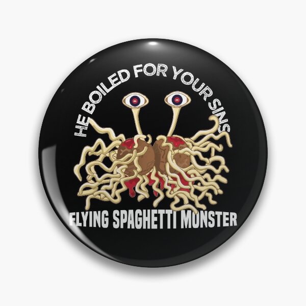 Item preview, He boiled for your sins Flying Spaghetti Monster Atheist designed and sold by alltheprints.