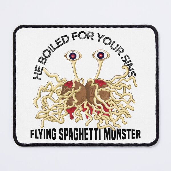Item preview, He boiled for your sins Flying Spaghetti Monster Atheist designed and sold by alltheprints.