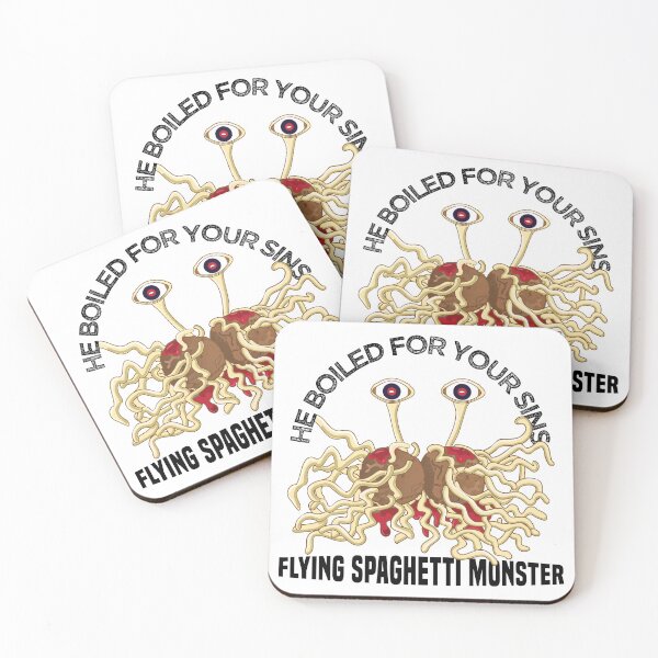 Item preview, He boiled for your sins Flying Spaghetti Monster Atheist designed and sold by alltheprints.
