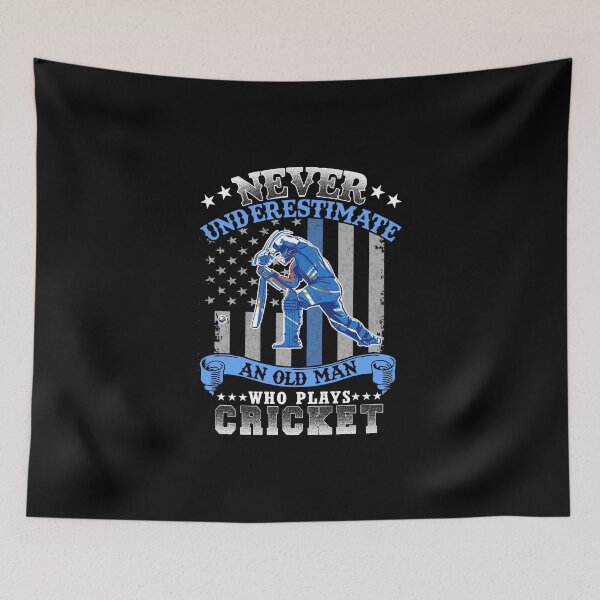 Item preview, NEVER UNDERESTIMATE AN OLD MAN WHO PLAY CRICKET designed and sold by Anderson456.