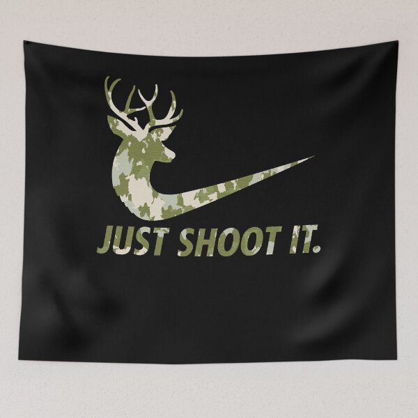 Aperçu de l'œuvre Just Shoot It Funny Hunting T-shirt Nike Deer Fashion Essential créée et vendue par DennisGarner.