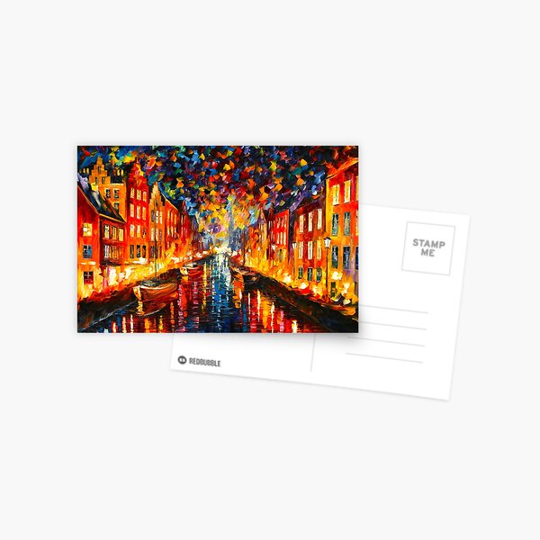 NIGHT COPENHAGEN - Leonid Afremov Postcard