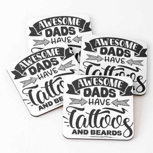 Item preview, Awesome dads have tattoos and beards designed and sold by Best-Designers.