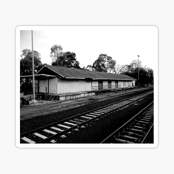 A dis-used train platform Sticker