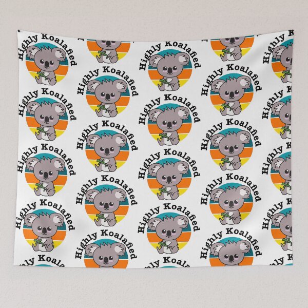 Item preview, "Highly Koalafied" Cute Koala Bear with Eucalyptus designed and sold by Happy Puppy Print On Demand.