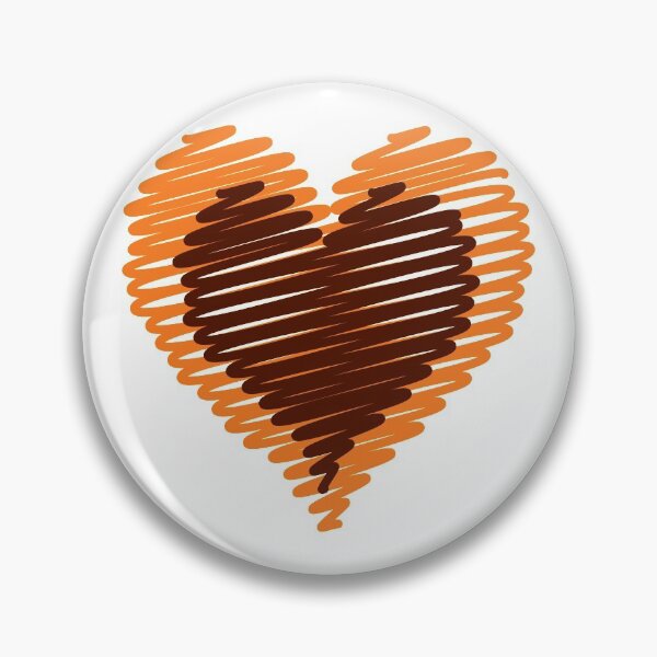 Item preview, Valentines Day Hand drawn Heart Brown Orange Color designed and sold by MisPuHoney.