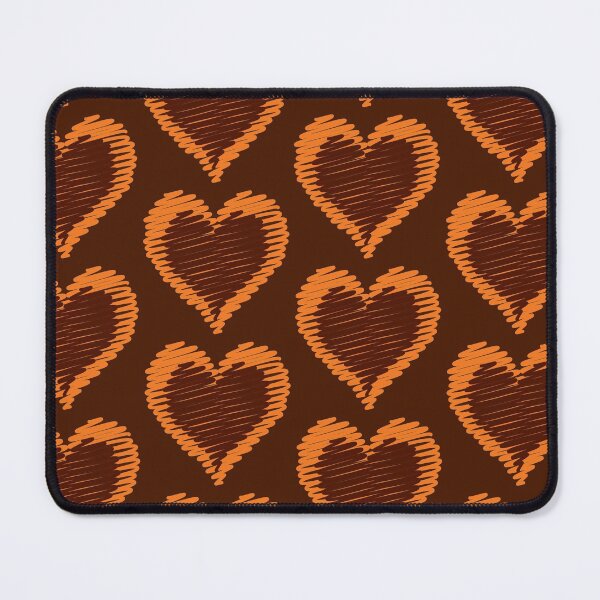 Item preview, Valentines Day Hand drawn Heart Brown Orange Color designed and sold by MisPuHoney.