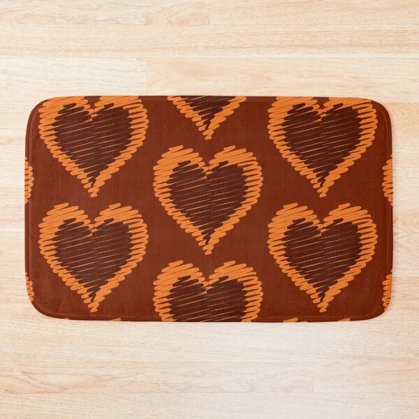 Item preview, Valentines Day Hand drawn Heart Brown Orange Color designed and sold by MisPuHoney.