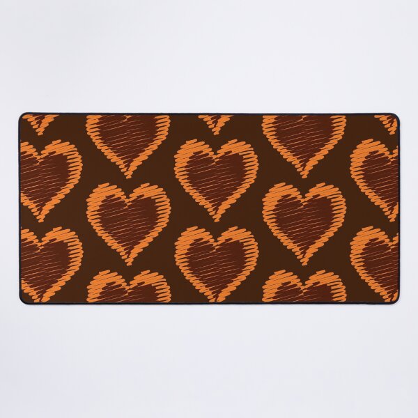Item preview, Valentines Day Hand drawn Heart Brown Orange Color designed and sold by MisPuHoney.