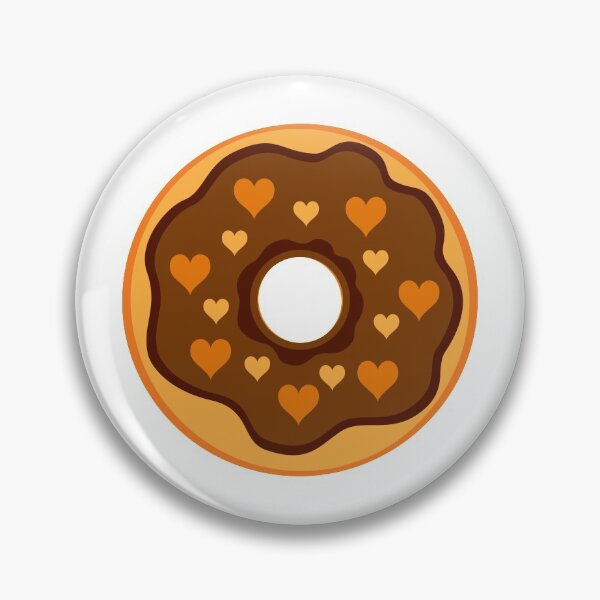 Item preview, Valentines Day Cute Hearts Doughnut Brown Orange Color designed and sold by MisPuHoney.