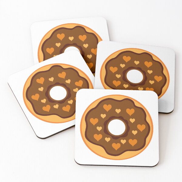 Item preview, Valentines Day Cute Hearts Doughnut Brown Orange Color designed and sold by MisPuHoney.