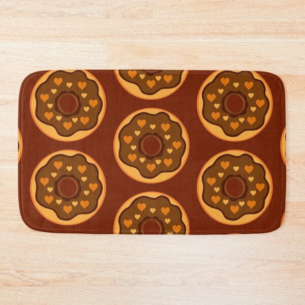 Item preview, Valentines Day Cute Hearts Doughnut Brown Orange Color designed and sold by MisPuHoney.