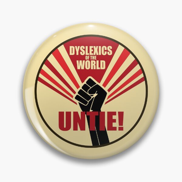 Item preview, Dyslexics of the world untie! funny Soviet propaganda-style designed and sold by Happy Puppy Print On Demand.