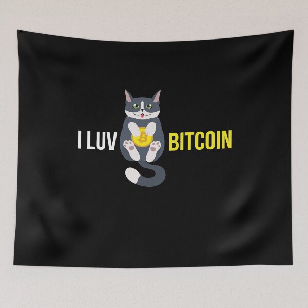 Item preview, I Luv Bitcoin Cat Cryptocurrency Btc Cat designed and sold by MooonTees.