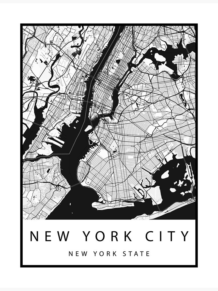 New York City, New York State Full Scale City  Street Map Premium Matte 