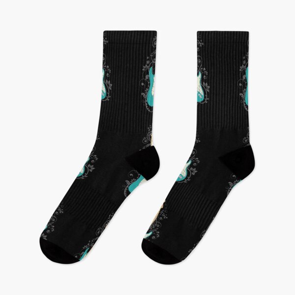 Item preview, Teal S-Style Electric Guitar Flowering Vines designed and sold by nightsworthy.