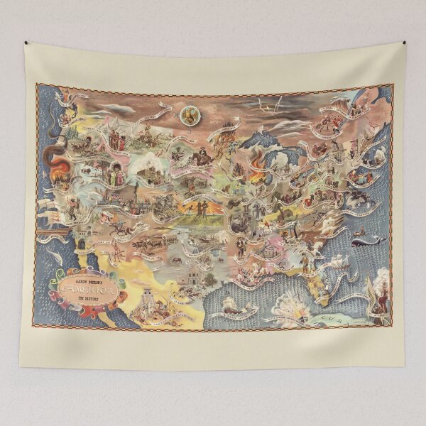 Item preview, Pictorial Map Print: Bohrod's America, its history, 1946. designed and sold by vintagemapstore.