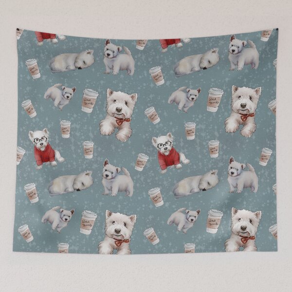 Item preview, Westies mom blue pattern designed and sold by ArtInPi.