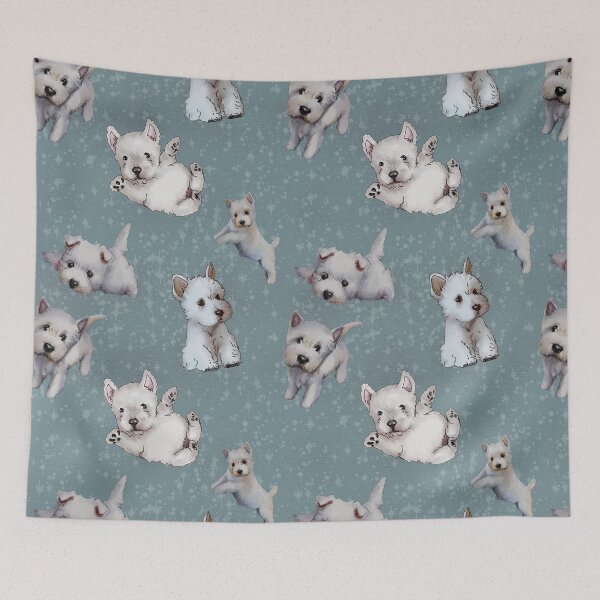 Item preview, Westies mom blue pattern designed and sold by ArtInPi.