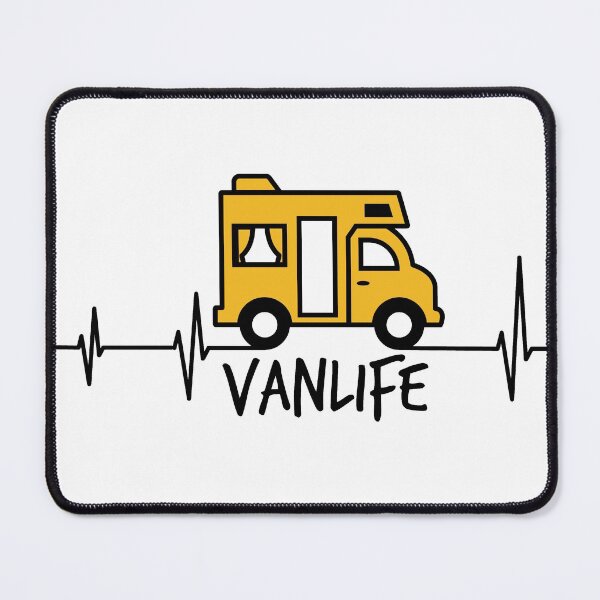 Item preview, vanlife campervan, camping, love camping, for white background, yellow van    designed and sold by KittySSmith.