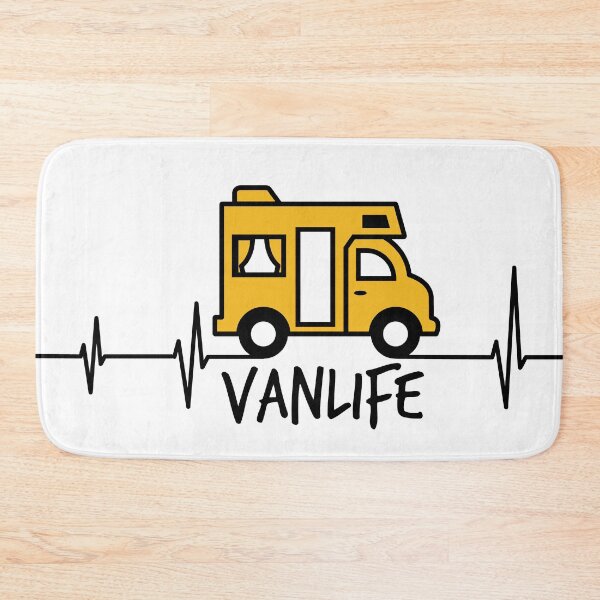 Item preview, vanlife campervan, camping, love camping, for white background, yellow van    designed and sold by KittySSmith.