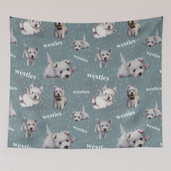 Item preview, Westies mom blue pattern designed and sold by ArtInPi.
