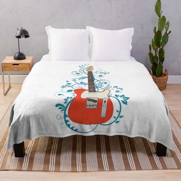 Item preview, Red T-Style Electric Guitar Flowering Vines designed and sold by nightsworthy.