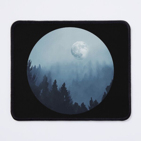Item preview, Dark, moon, foggy forest, fog, mist, sky designed and sold by Collagedream.