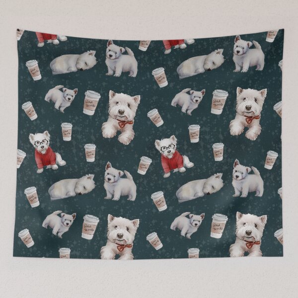 Item preview, Westies mom dark green pattern designed and sold by ArtInPi.