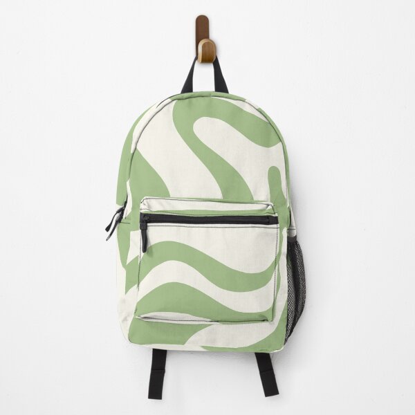 Item preview, Liquid Swirl Retro Abstract Pattern 4 in Light Sage Green and Cream designed and sold by kierkegaard.