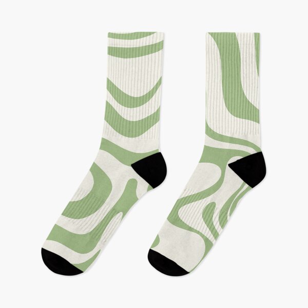 Item preview, Liquid Swirl Retro Abstract Pattern 4 in Light Sage Green and Cream designed and sold by kierkegaard.