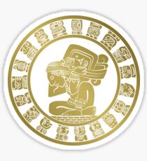 Mayan calendar in the style of boho Sticker