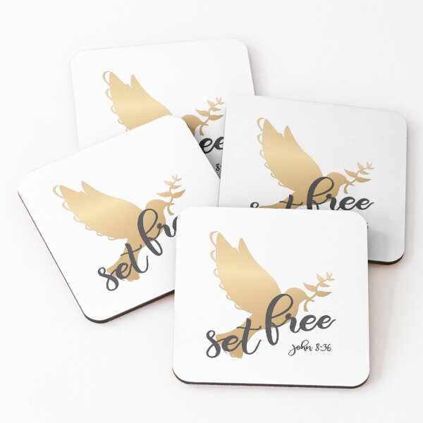 Item preview, Christian Design - Set Free With Flying Gold Dove. designed and sold by simplydesignart.