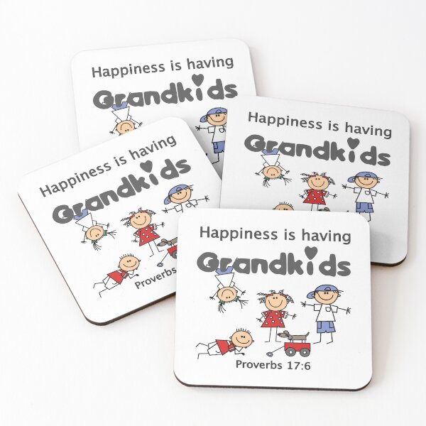 Item preview, Christian Design - Happiness is having Grandkids - Proverbs 17 verse 6 designed and sold by simplydesignart.