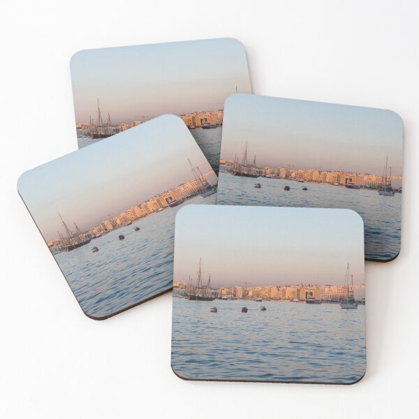 Item preview, Rose Gold and Silk - Sun Rise at Marsamxett Harbour in Malta designed and sold by Georgia Mizuleva.