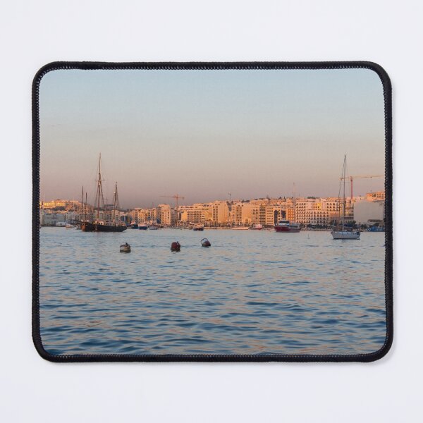 Item preview, Rose Gold and Silk - Sun Rise at Marsamxett Harbour in Malta designed and sold by Georgia Mizuleva.
