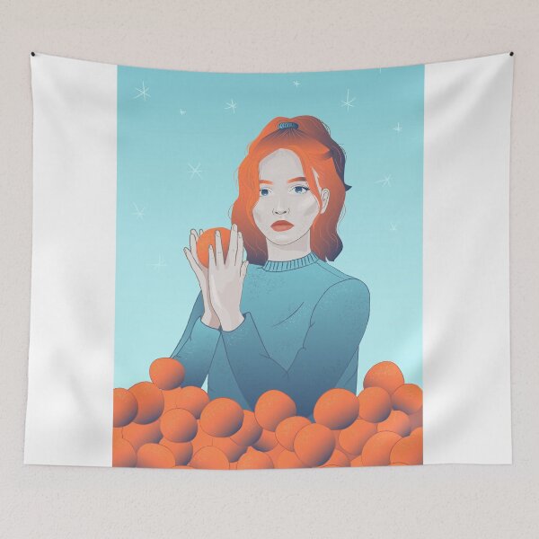 Item preview, red-haired girl with Mandarins designed and sold by AlinaGil.