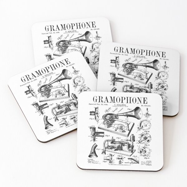 Item preview, Gramophone Vinyl Record Lover Musician DJ Vintage Patent designed and sold by GrandeDuc.