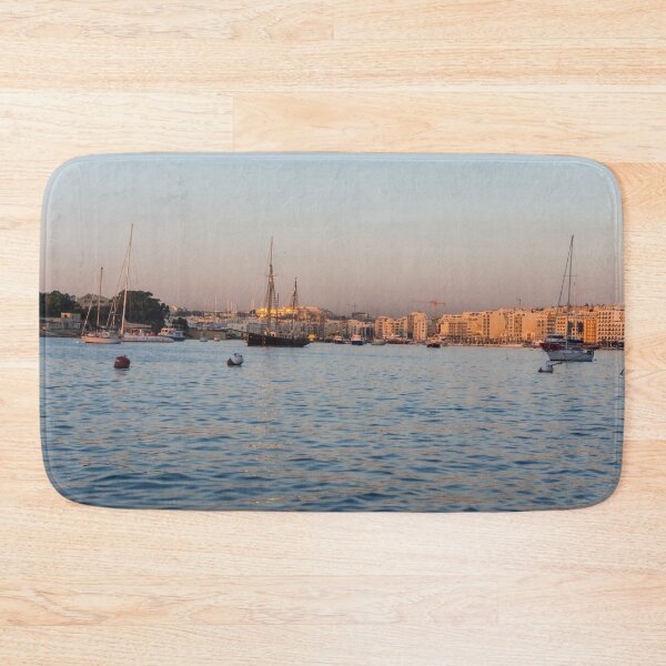Item preview, Rose Gold and Silk - Sunrise at Marsamxett Harbour in Malta designed and sold by Georgia Mizuleva.