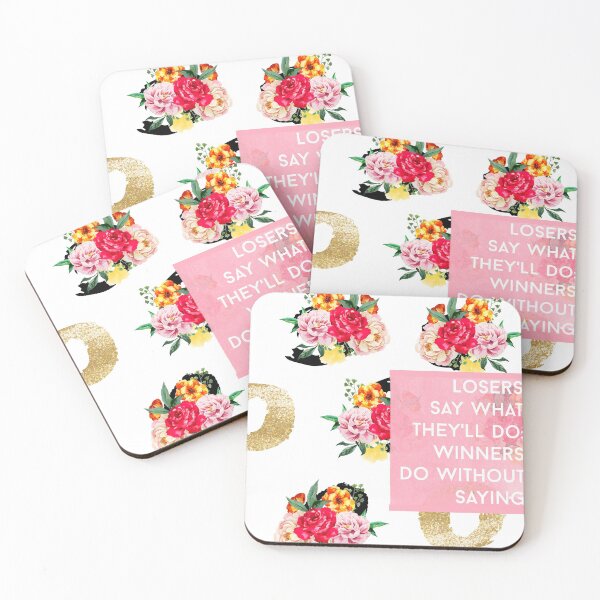 Artikelvorschau, Verlierer und Gewinner / Goldfolie Blumenmuster Rosa Aquarell # redbubble #sticker #abdrücke entworfen und verkauft von cadinera.