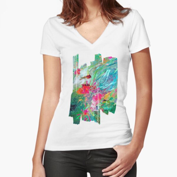 Les Champs d Iarou 7 T-shirt moulant col V