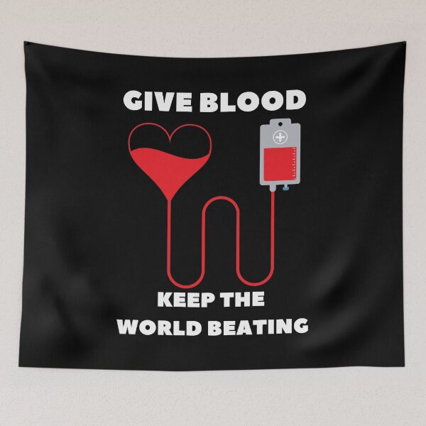 Item preview, Give Blood And Keep The World Beating - National Blood Donor Month - Blood Donation Awareness  designed and sold by AwarenessCloud.