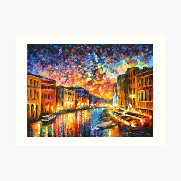 VENICE - GRAND CANAL - Leonid Afremov Art Print