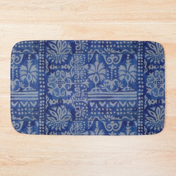 Item preview, the archeological indigo textile fragment motif from old india. designed and sold by Ritual Geometry Studio.