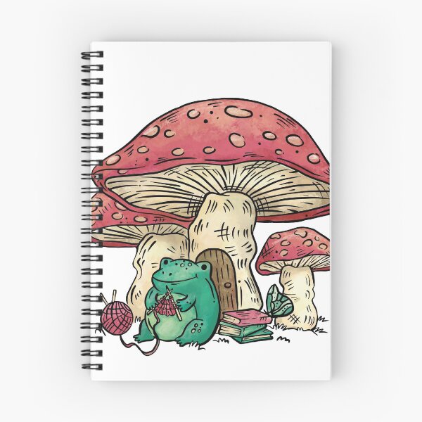 Aperçu de l'œuvre Frog Under a Mushroom House Cottagecore créée et vendue par funnylifeusa.