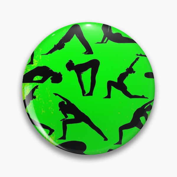 Item preview, Yoga Pose Multi Green and Yellow designed and sold by SadSacDesigns.