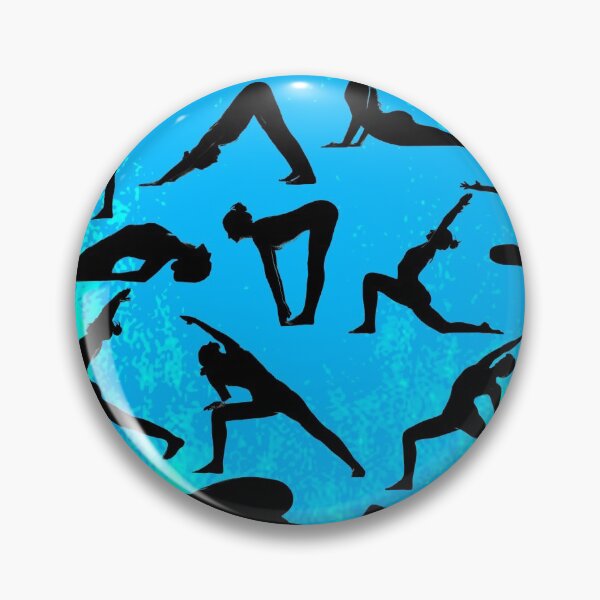 Item preview, Yoga Pose Multi Blue Tones designed and sold by SadSacDesigns.